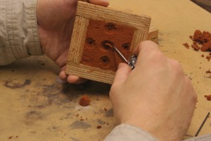 carving out the pouring vent sprue